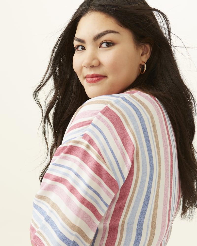 Back of plus size Kara Tie-Front Top by Molly&Isadora | Dia&Co | dia_product_style_image_id:185968